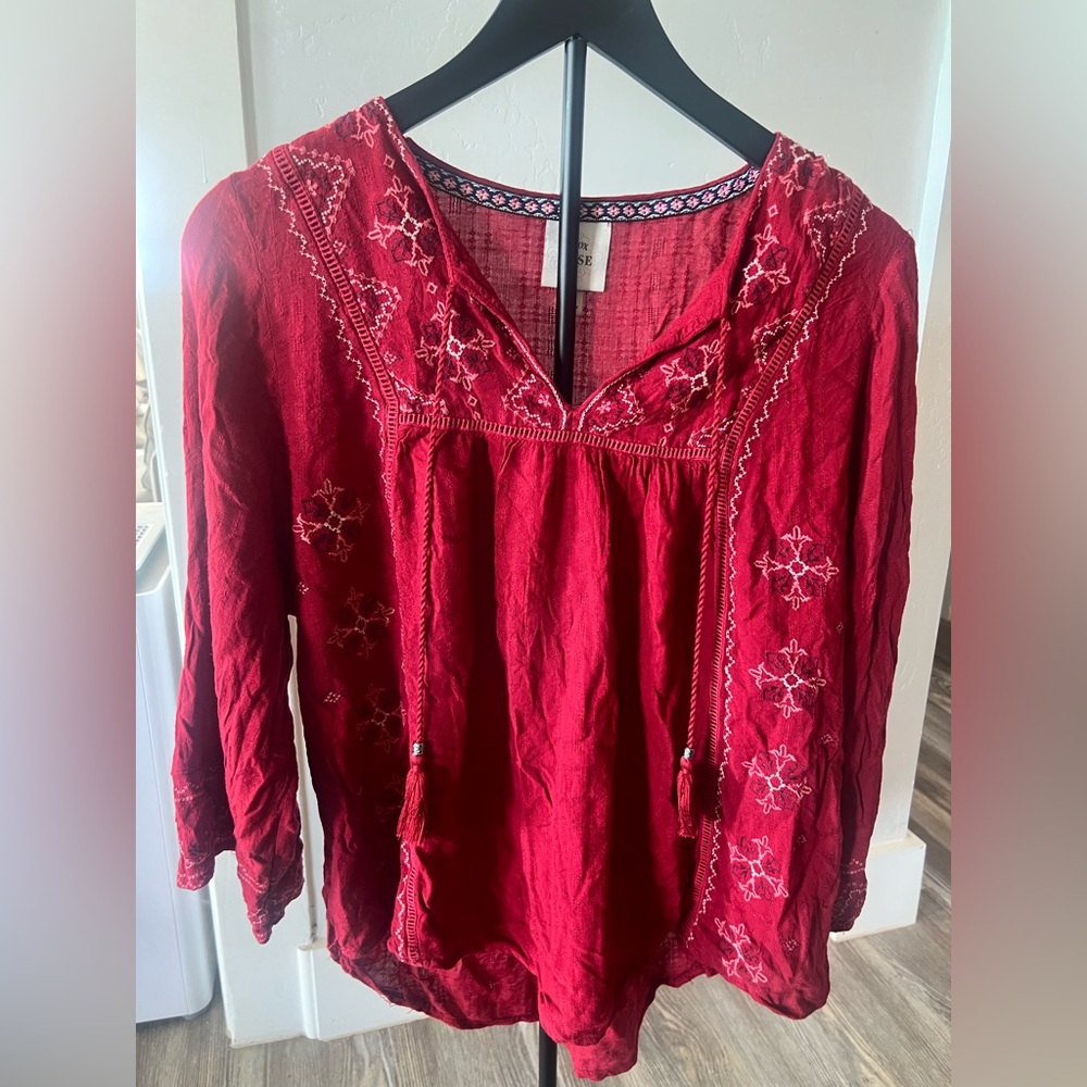 Knox Rose Red Embroidered top